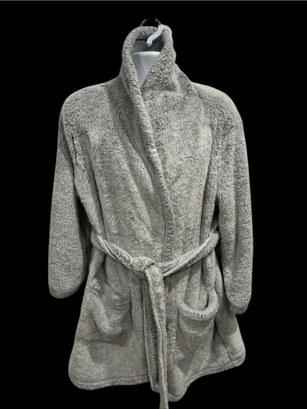 Aerie Plush Robe House Coat Sz L/XL Gray Cozy Warm
